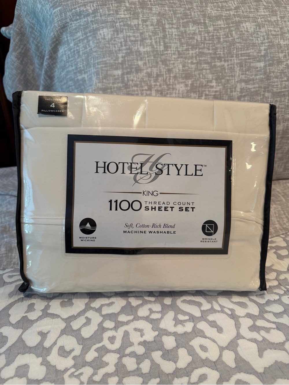 Hotel Style King Sheet Set in Off White/Cream Color - 1100 Thread Count